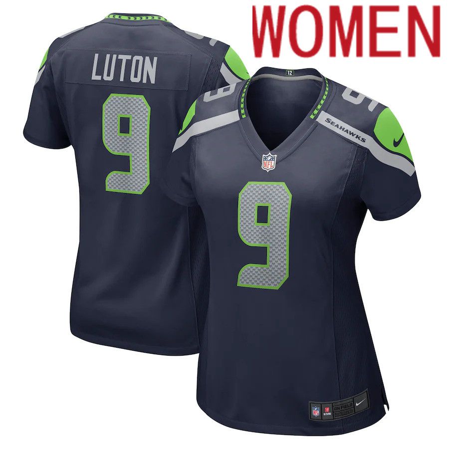 Women Seattle Seahawks #9 Jake Luton Nike College Navy Game Player NFL Jersey